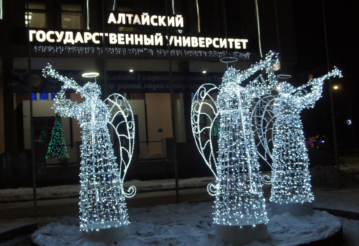 Новогоднее оформление вузов и колледжей оценили в Барнауле