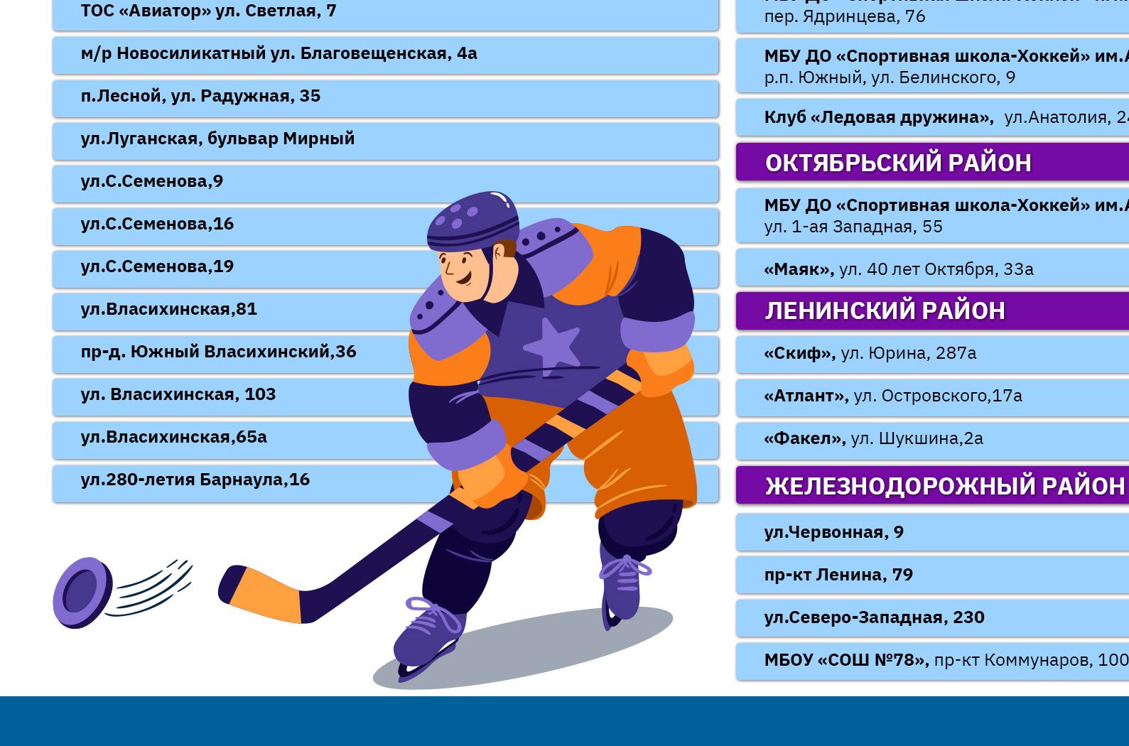 Хоккейные коробки: лед для командных игр в Барнауле