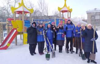 Общественники Ленинского района и студенты помогают в устранении снегопада и гололеда