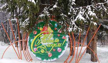 Пригород Барнаула украшается к Новому году