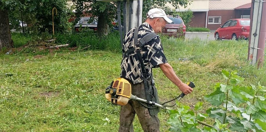 В Центральном районе продолжаются работы по покосу травы специализированными организациями