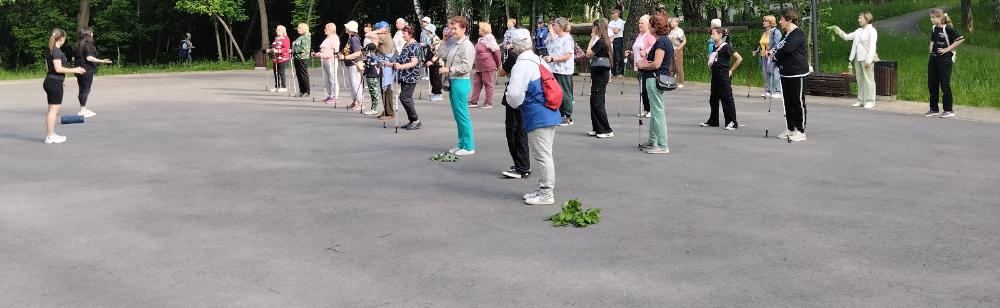 Занятия по скандинавской ходьбе проводят для активистов ТОС Стахановского микрорайона на средства гранта 