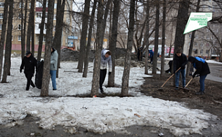 В Ленинском районе студенты приводят в порядок аллею, за благоустройство которой горожане смогут проголосовать 