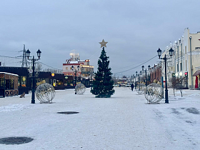 В краевой столице приступили к строительству новогоднего городка на улице Мало-Тобольской