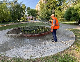 В Индустриальном районе Барнаула организован полив клумб 