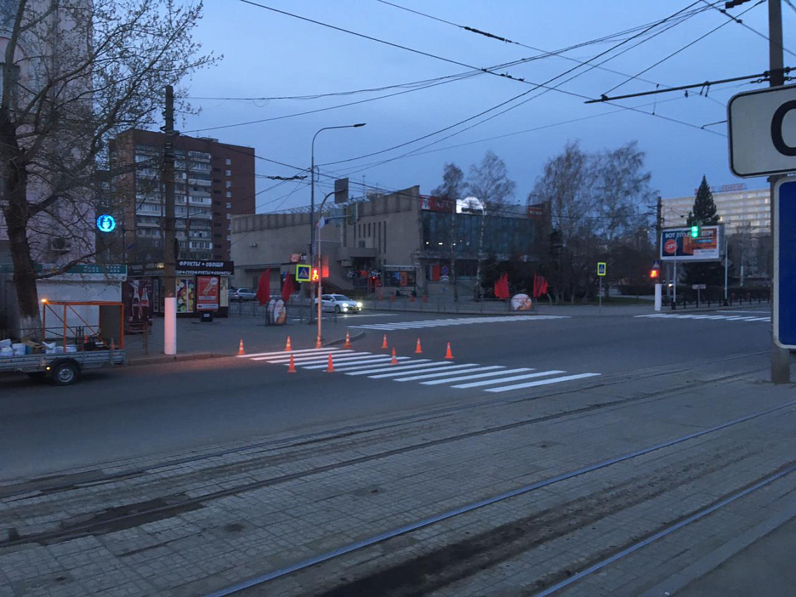 В  Барнауле приступили к нанесению дорожной разметки