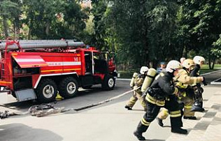 Барнаульские кадеты приняли участие в противопожарной тренировке