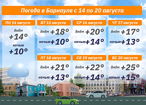 На этой неделе в Барнауле два дня будет идти дождь