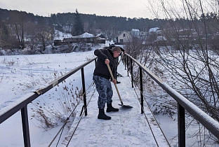 Студенты и общественники Барнаула помогают в уборке снега с пешеходных зон