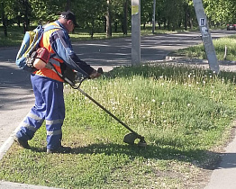 Скашивание травы вдоль обочин дорог проводится во всех районах города Барнаула