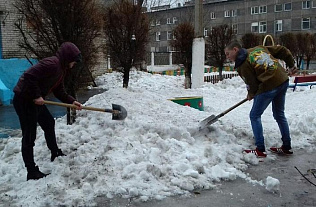 Барнаульские студенческие отряды помогли детским садам в уборке снега