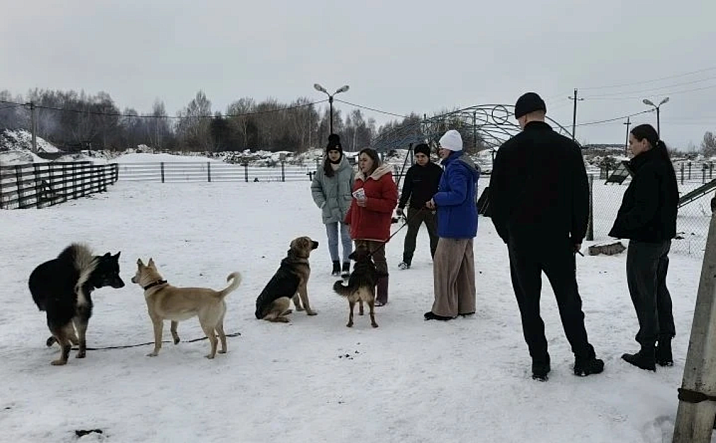 Волонтёры ТОС с.Гоньба посетили приют для бездомных животных «Ласка» 