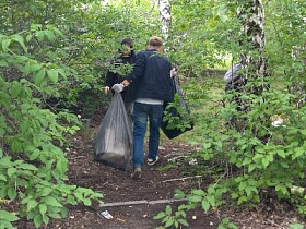 Экологический отряд «Рысь» проводит работы на территории Индустриального района Барнаула